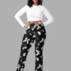 cosmic drifters moonflight print flare leggings front