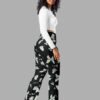 cosmic drifters moonflight print flare leggings side