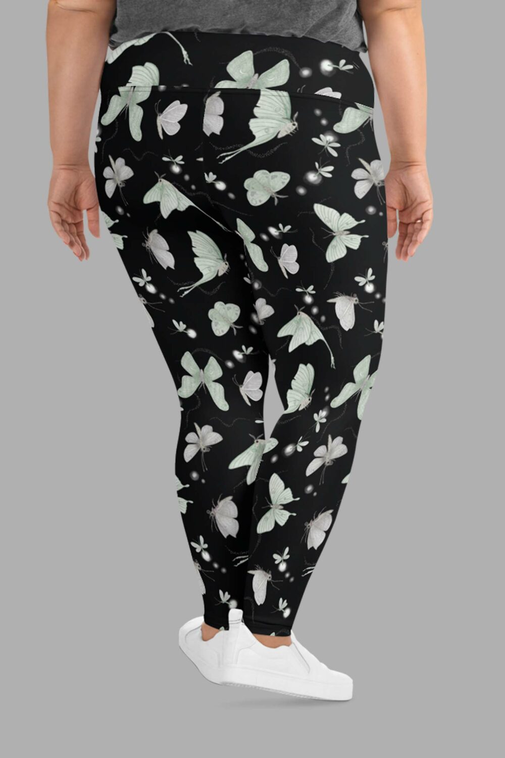 cosmic drifters moonflight print plus size leggings back