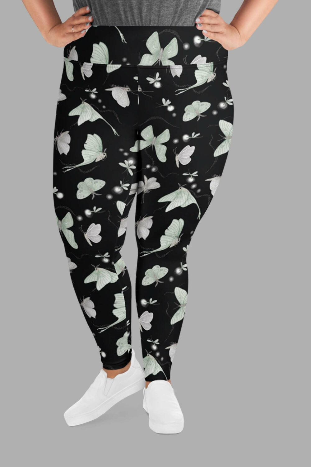 cosmic drifters moonflight print plus size leggings front