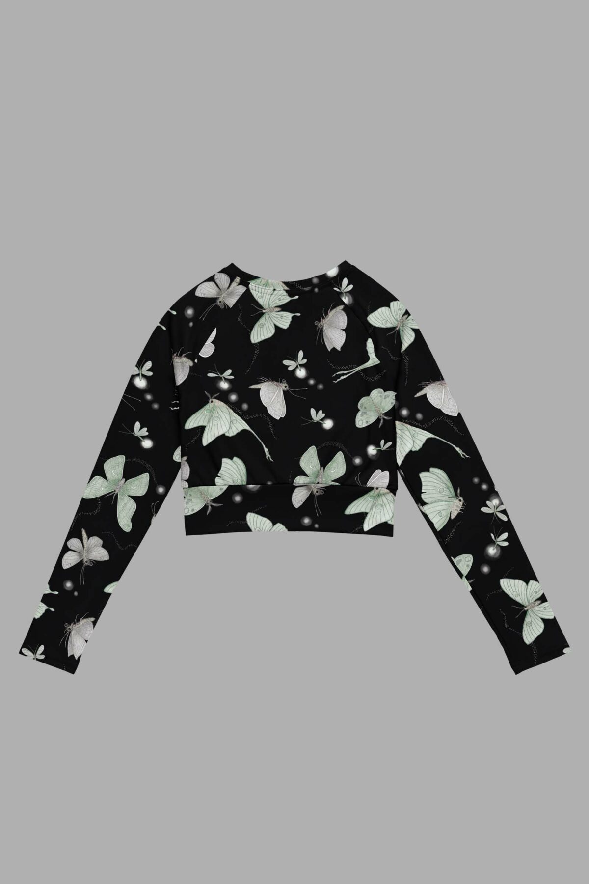 cosmic drifters moonflight print recycled long sleeve crop top back 2