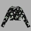 cosmic drifters moonflight print recycled long sleeve crop top front 2