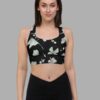 cosmic drifters moonflight print recycled longline sports bra front