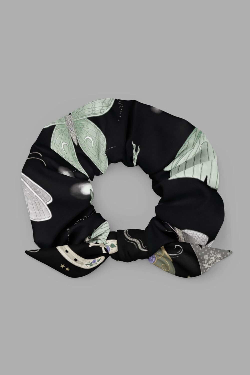 cosmic drifters moonflight print recycled scrunchie 2