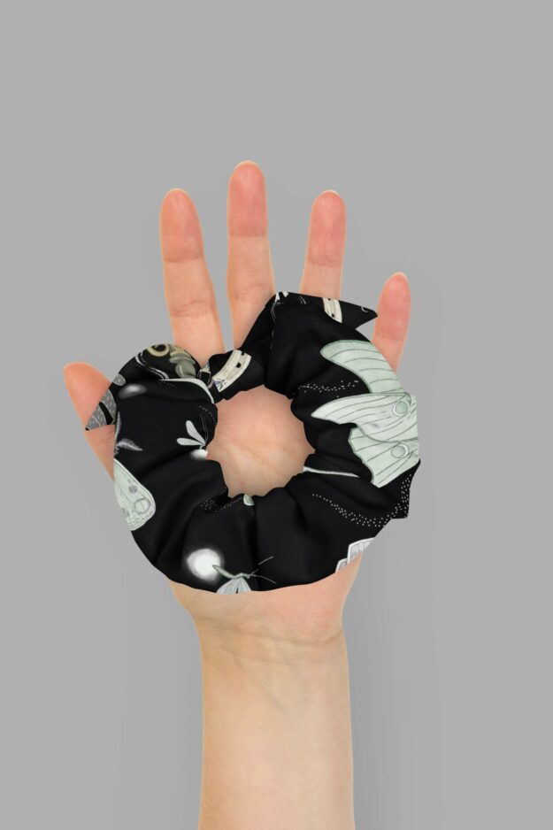 cosmic drifters moonflight print recycled scrunchie 3