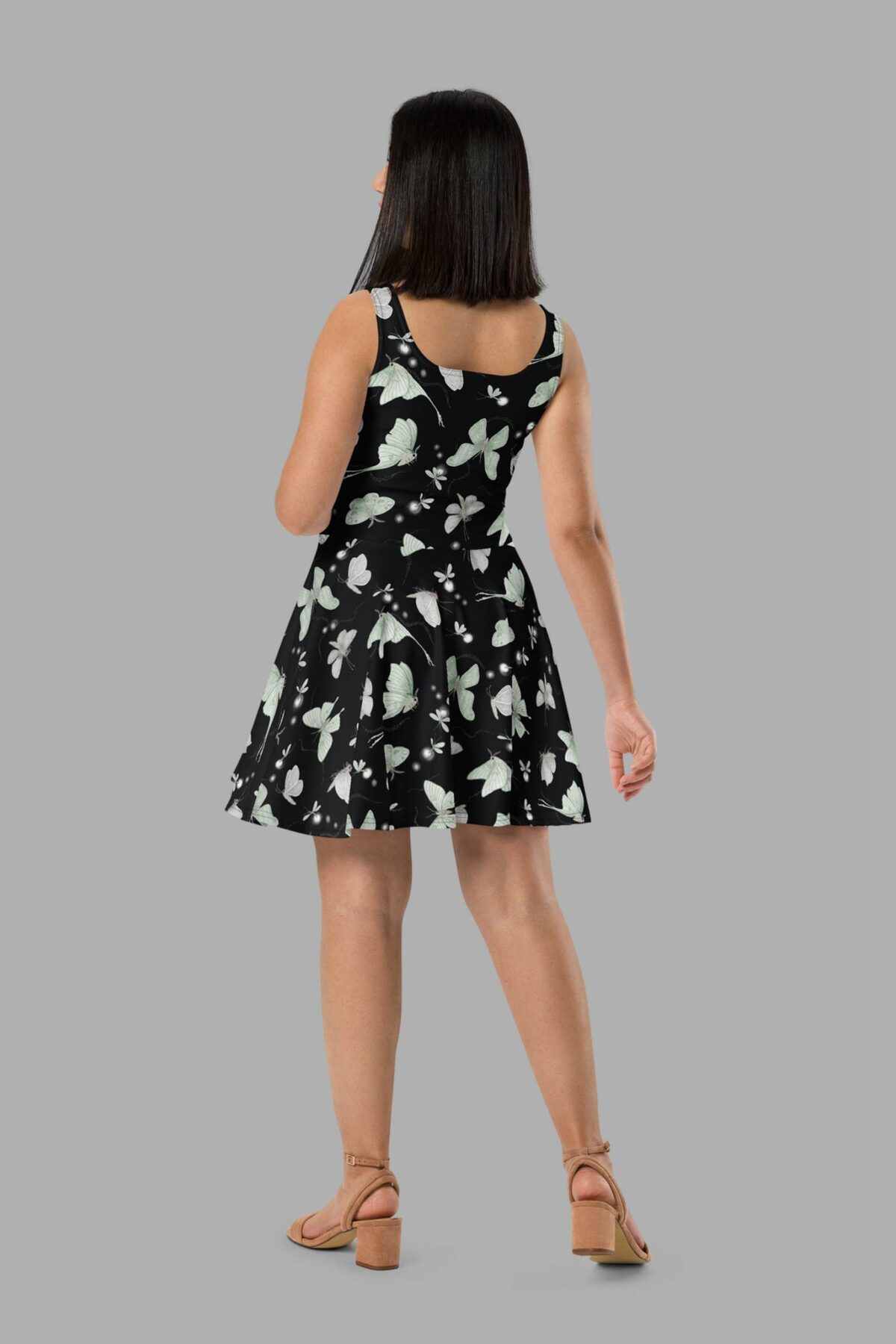 cosmic drifters moonflight print skater dress back