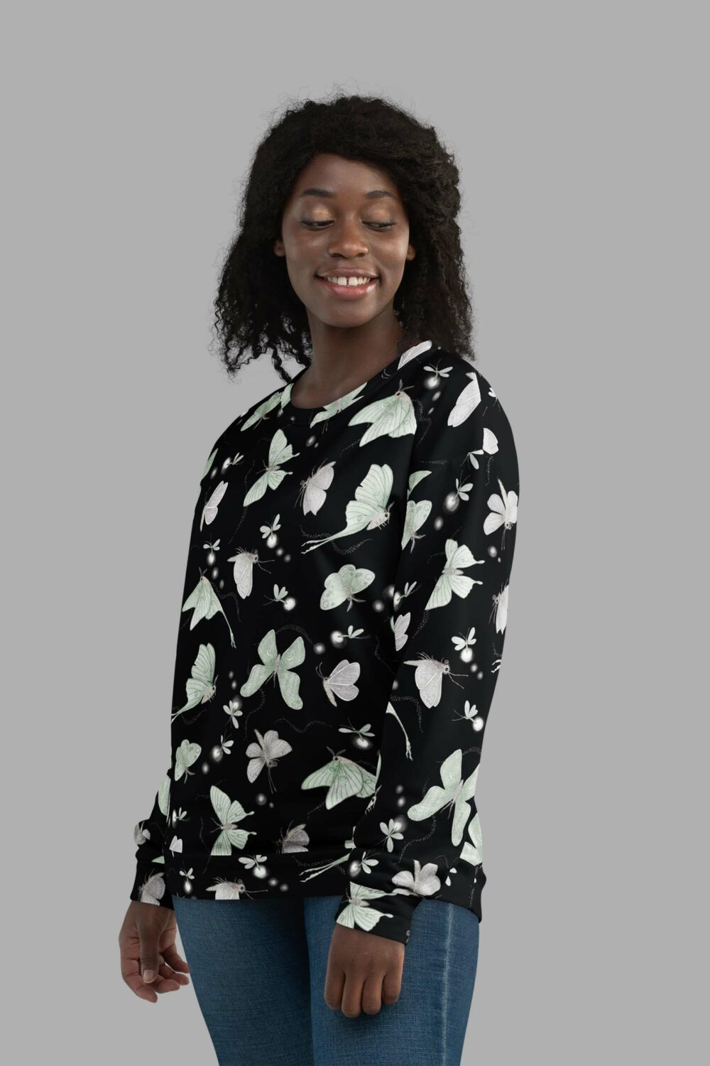 cosmic drifters moonflight print sweater side