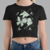 cosmic drifters moonflight print womens crop tee black front 2