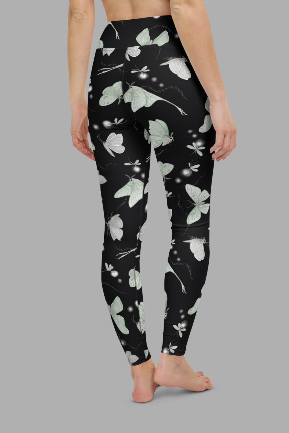 cosmic drifters moonflight print yoga leggings back