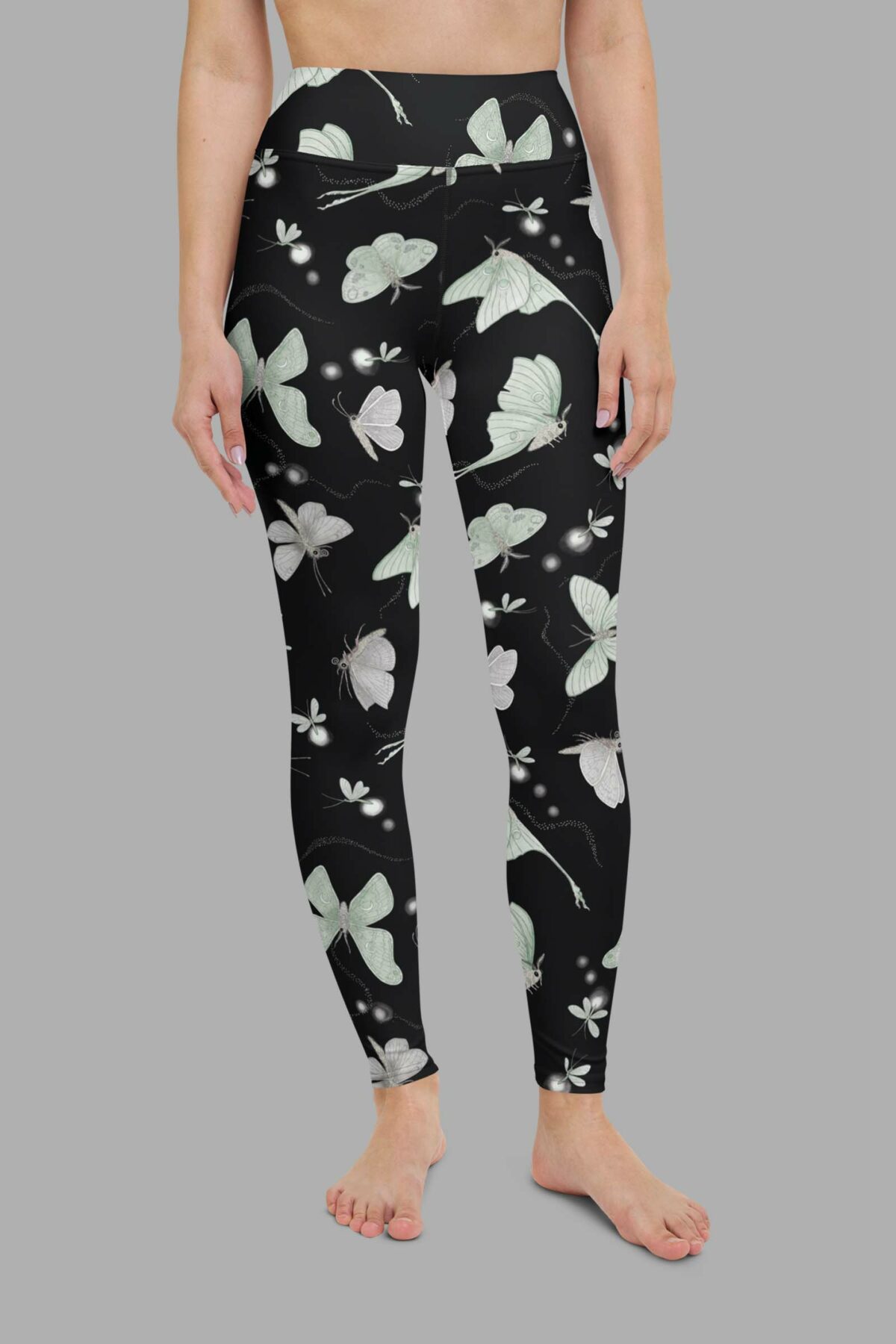 cosmic drifters moonflight print yoga leggings front