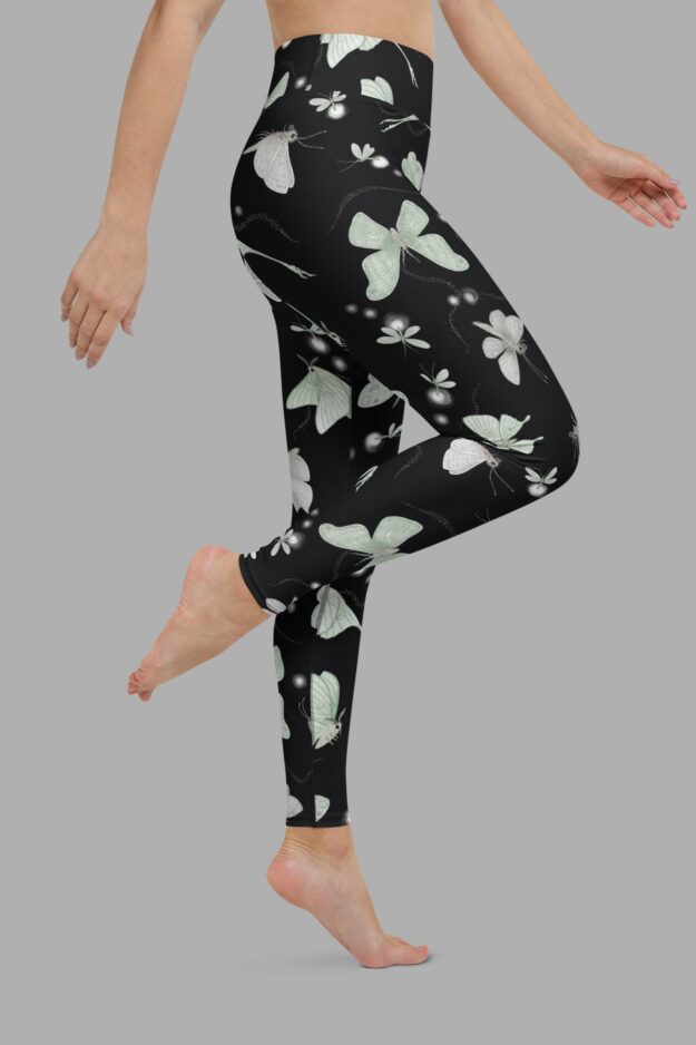 cosmic drifters moonflight print yoga leggings side 2