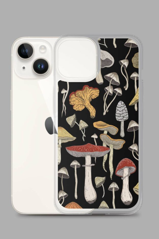 cosmic drifters mushroom clear case for iphone iphone 14 case with phone 64e26f258ec1c