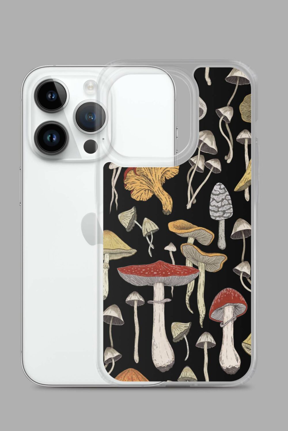cosmic drifters mushroom clear case for iphone iphone 14 pro case with phone 64e26f258effb