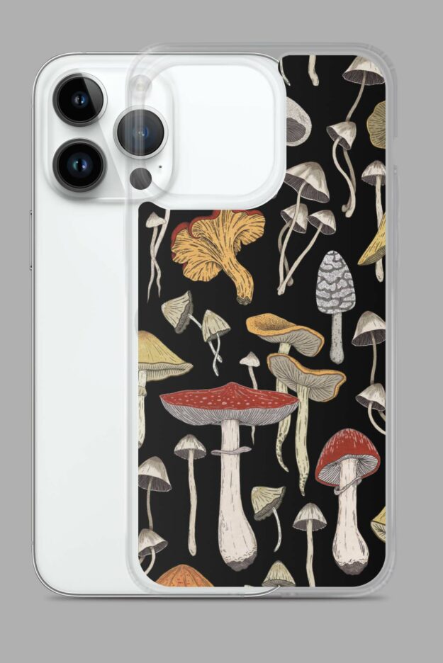 cosmic drifters mushroom clear case for iphone iphone 14 pro max case with phone 64e26f258f05d