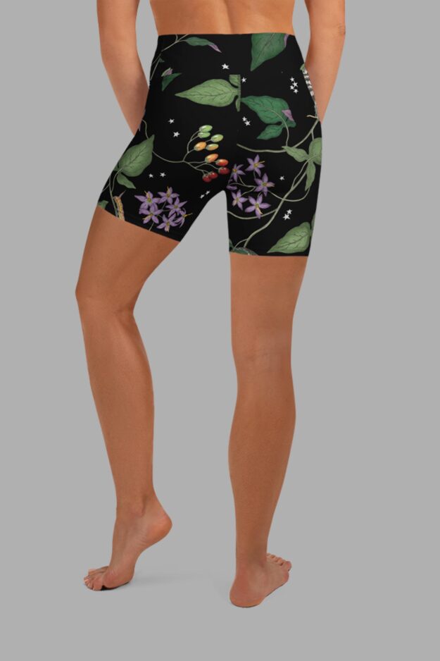 cosmic drifters nifhtshade print yoga shorts back