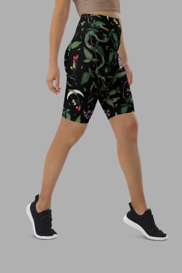cosmic drifters nightshade print cycling shorts side