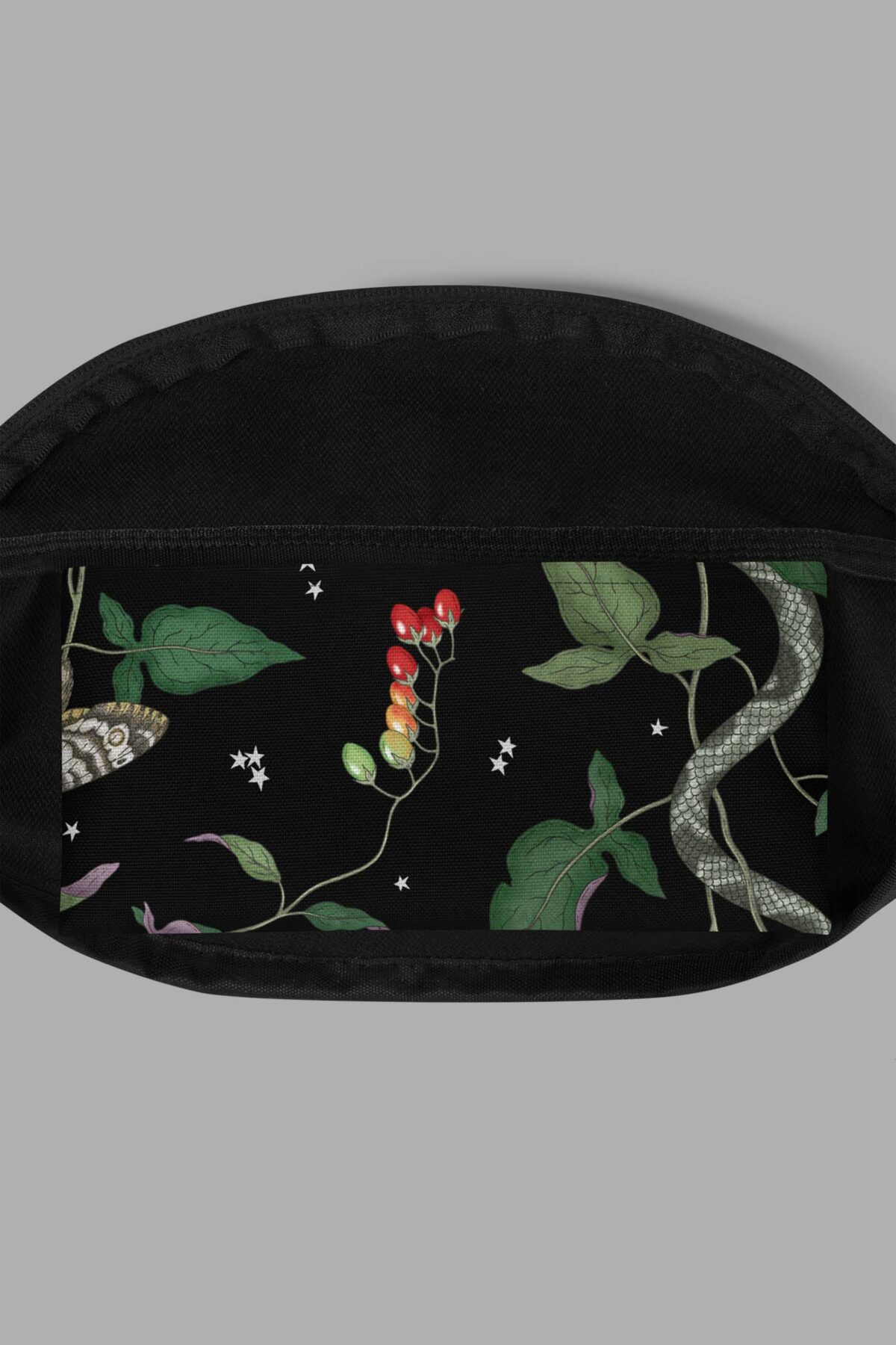 cosmic drifters nightshade print fanny pack inside