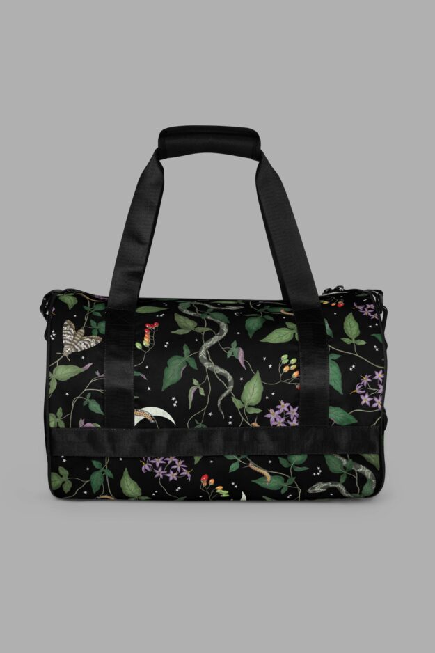 cosmic drifters nightshade print gym bag side