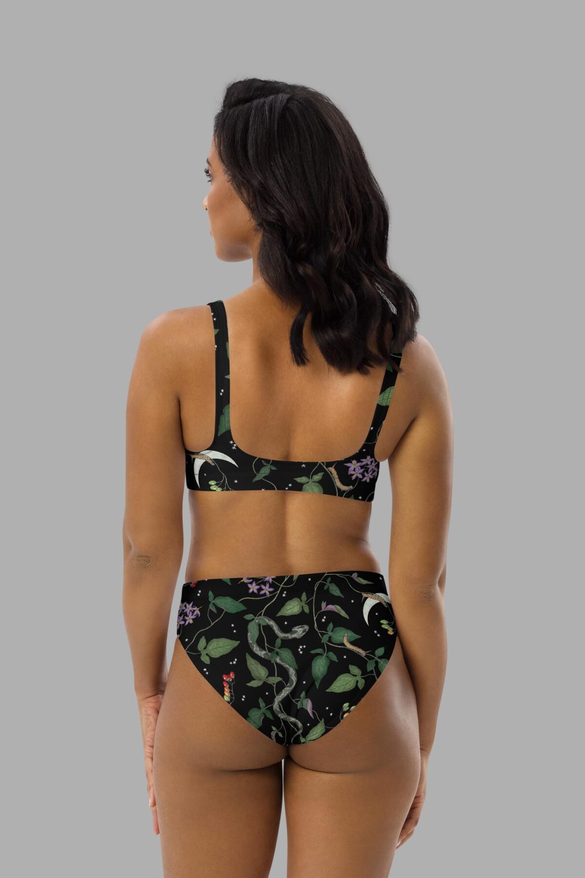 cosmic drifters nightshade print high waist bikini back