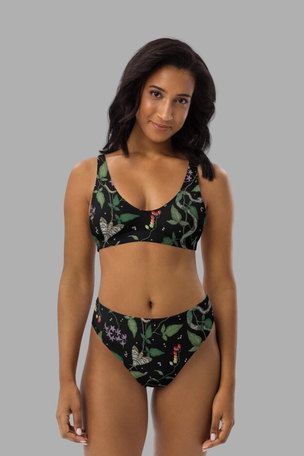 cosmic drifters nightshade print high waist bikini front