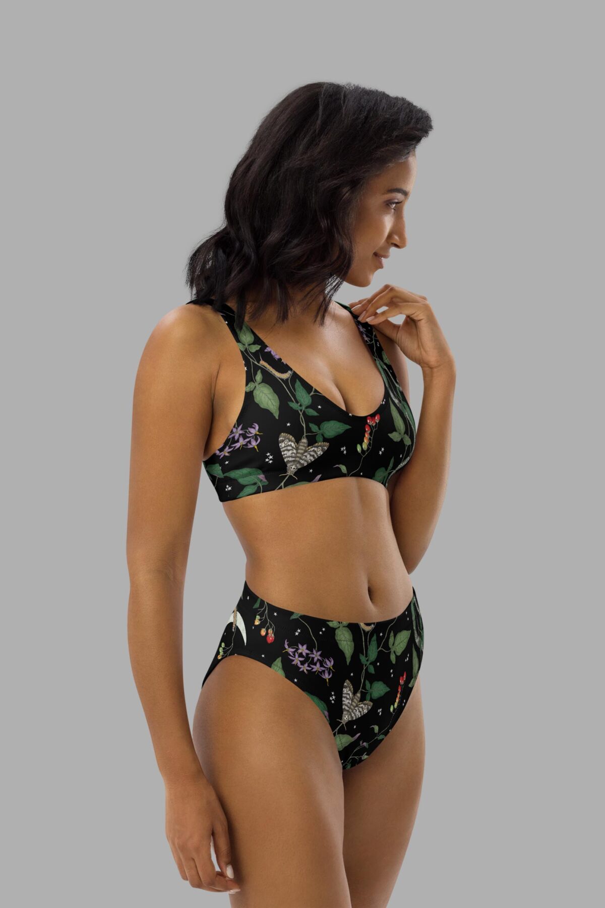 cosmic drifters nightshade print high waist bikini side