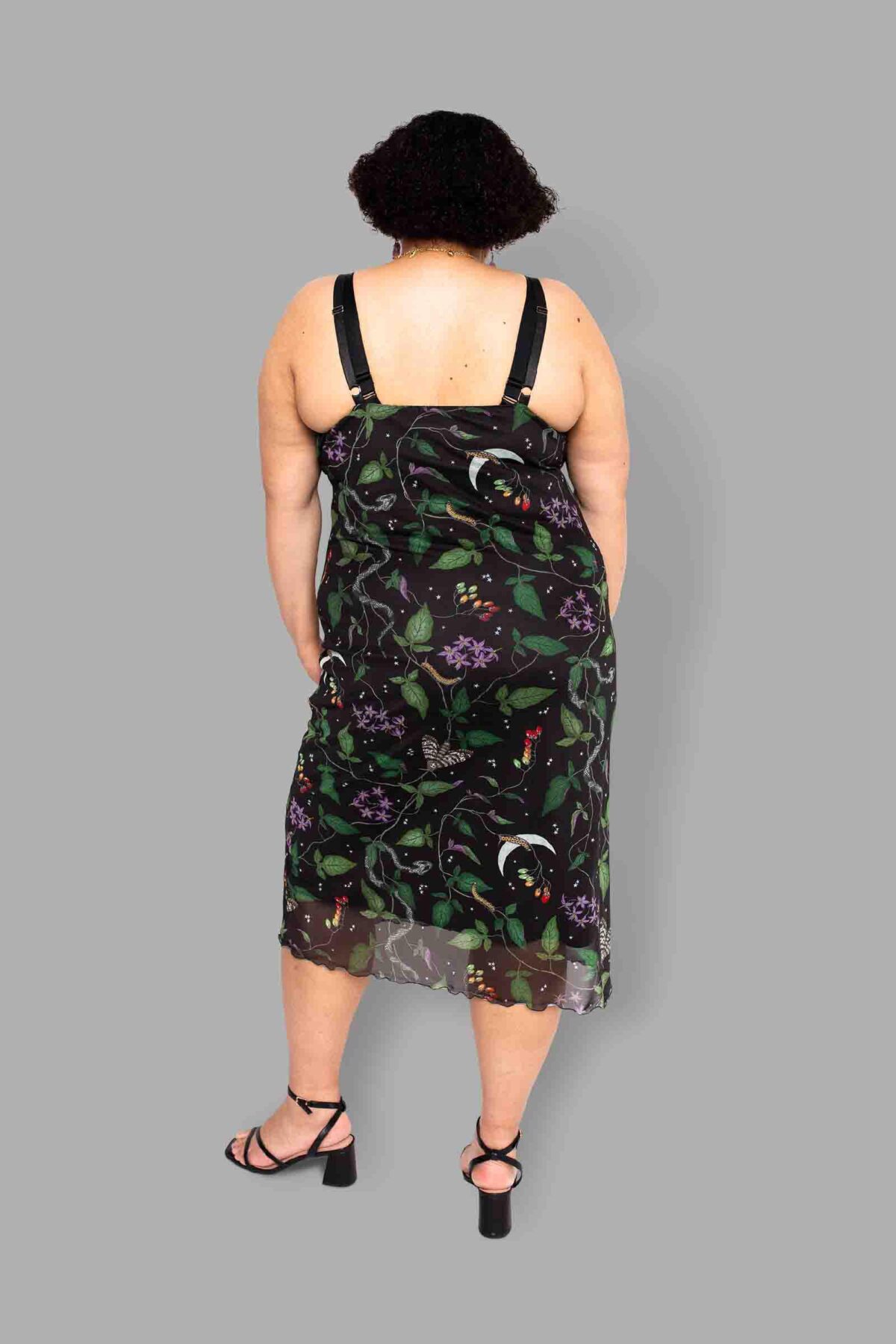 cosmic drifters nightshade print mesh dress back2