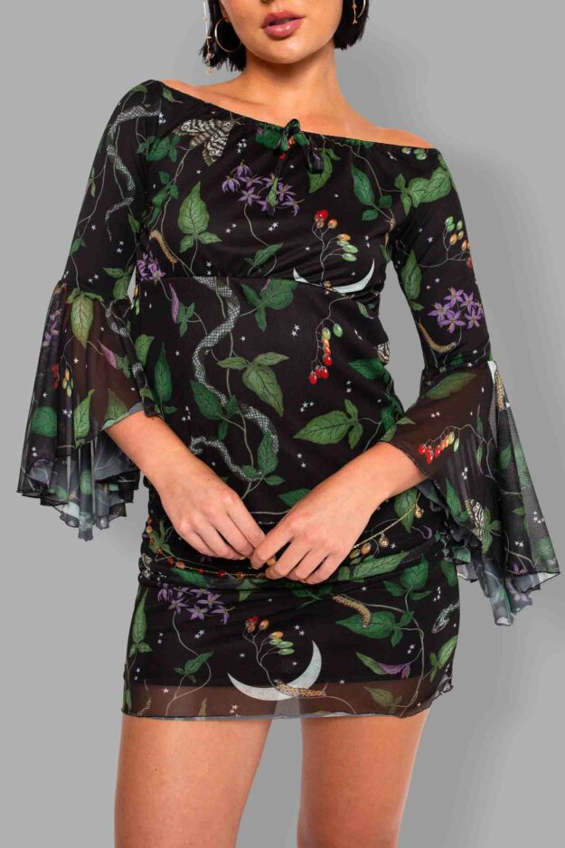 cosmic drifters nightshade print mesh top close2