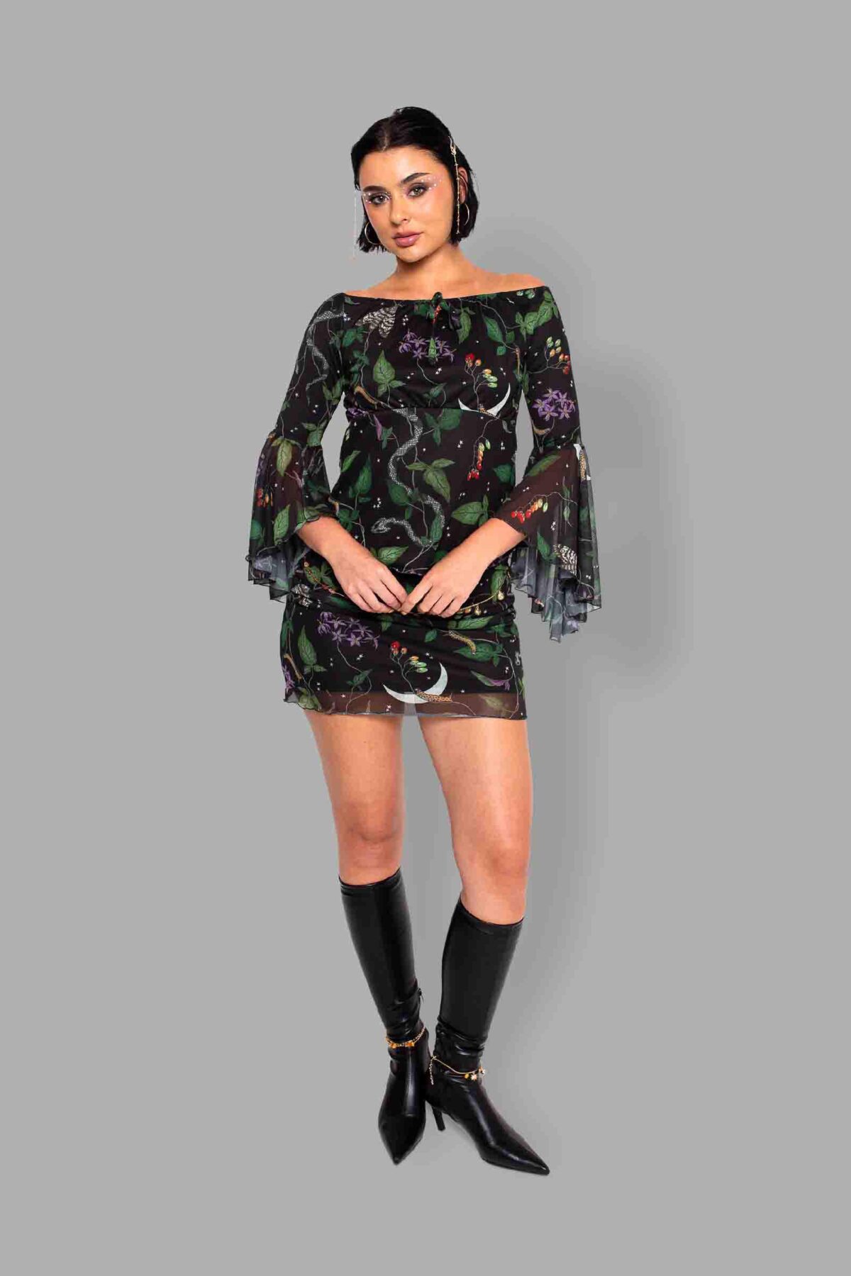 cosmic drifters nightshade print mesh top front2