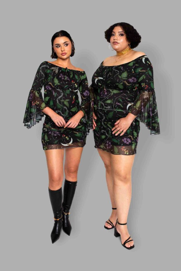 cosmic drifters nightshade print mesh top pairs