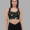 cosmic drifters nightshade print recycled longline sports bra front