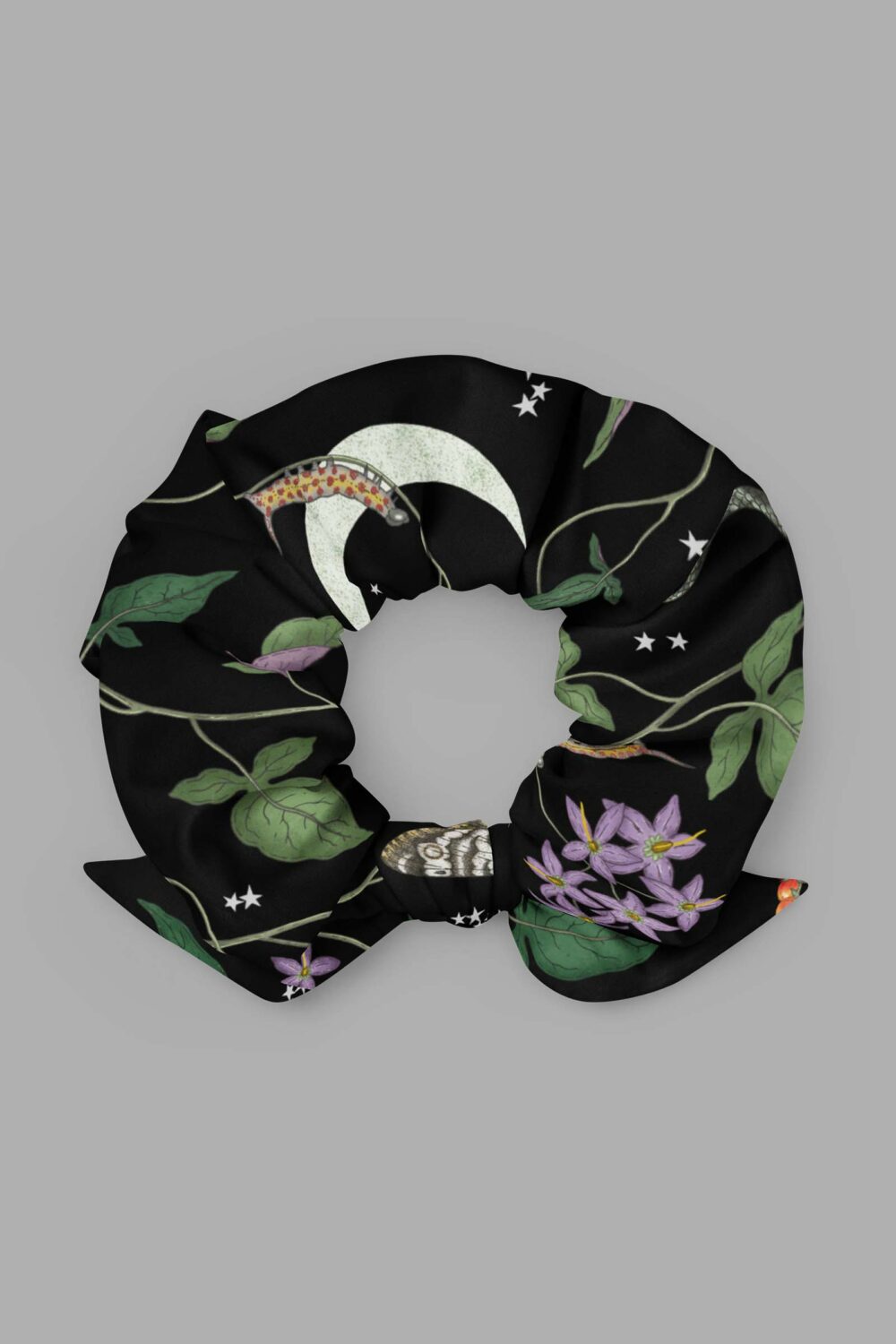 cosmic drifters nightshade print recycled scrunchie 2