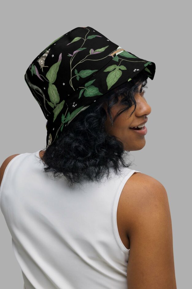 cosmic drifters nightshade print reversible bucket hat side