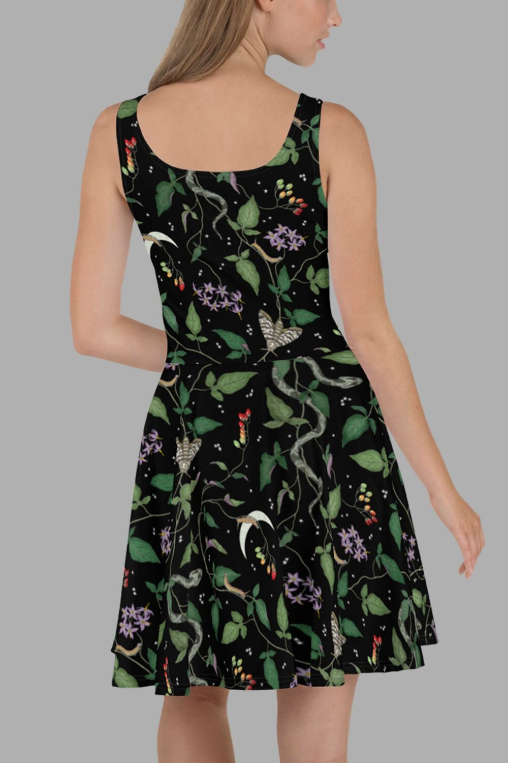 cosmic drifters nightshade print skater dress back2