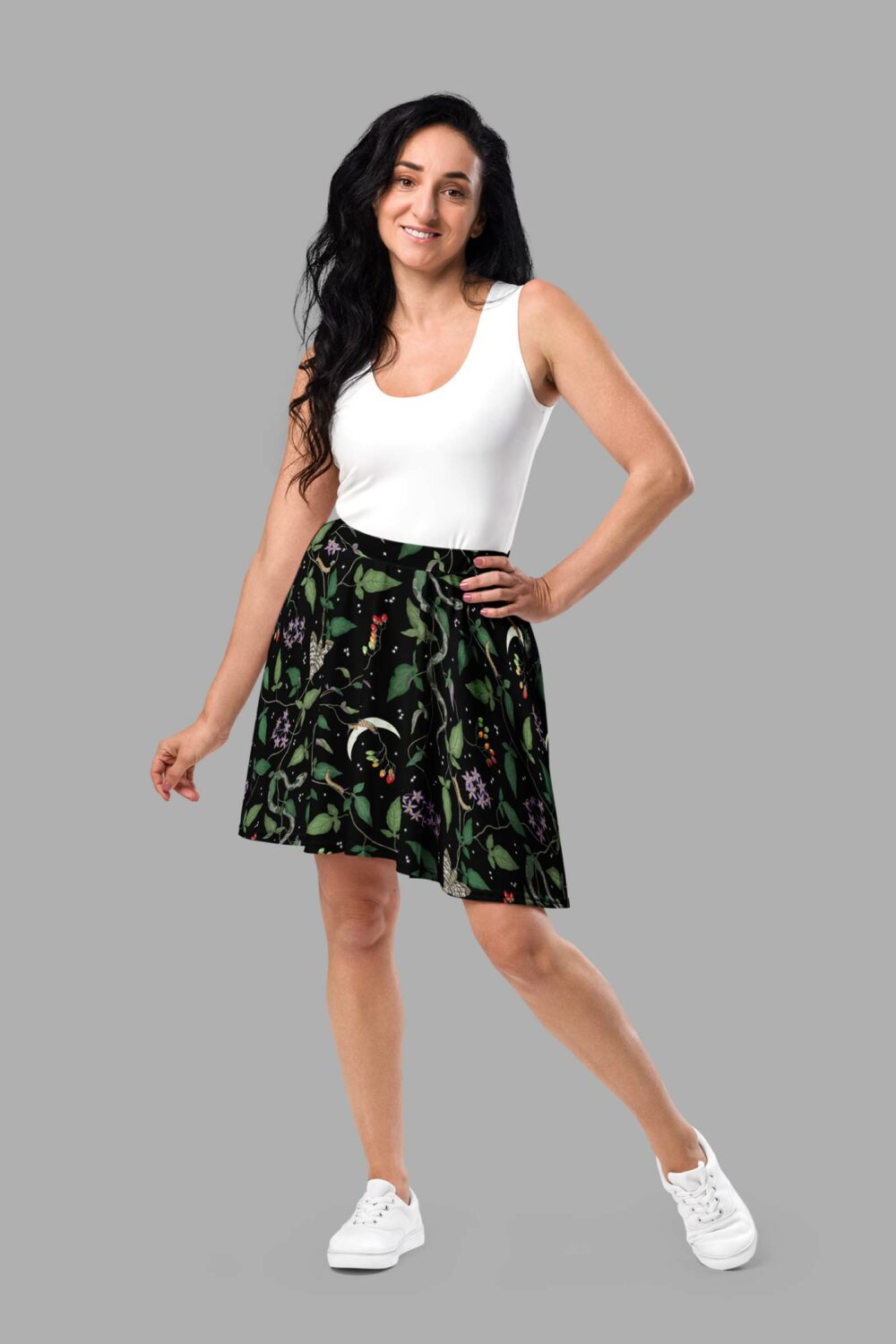 cosmic drifters nightshade print skater skirt front