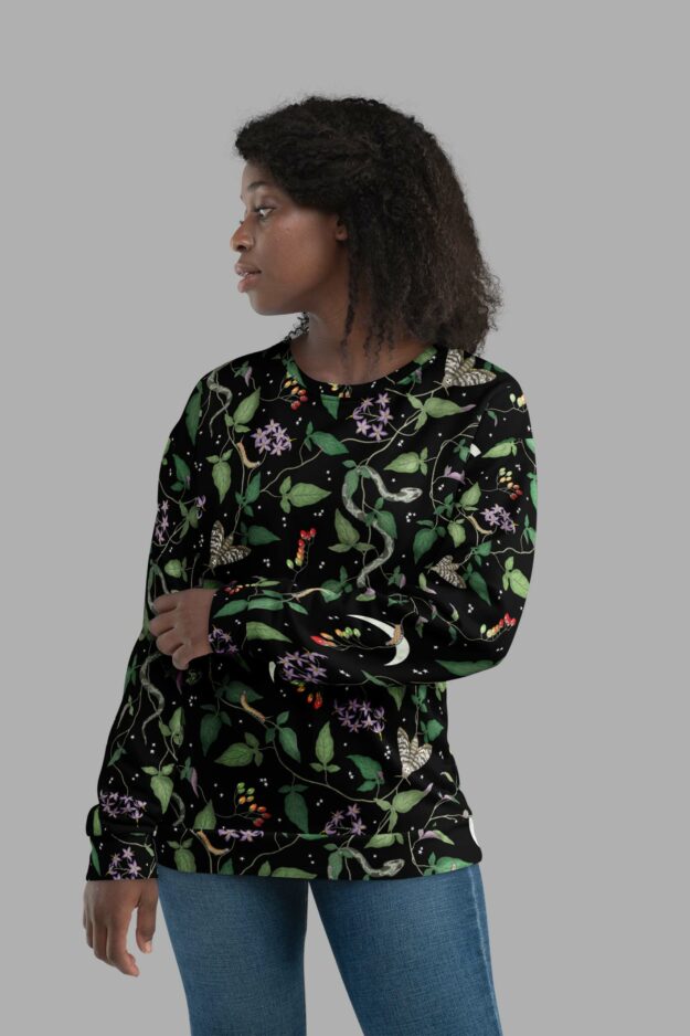 cosmic drifters nightshade print sweater front