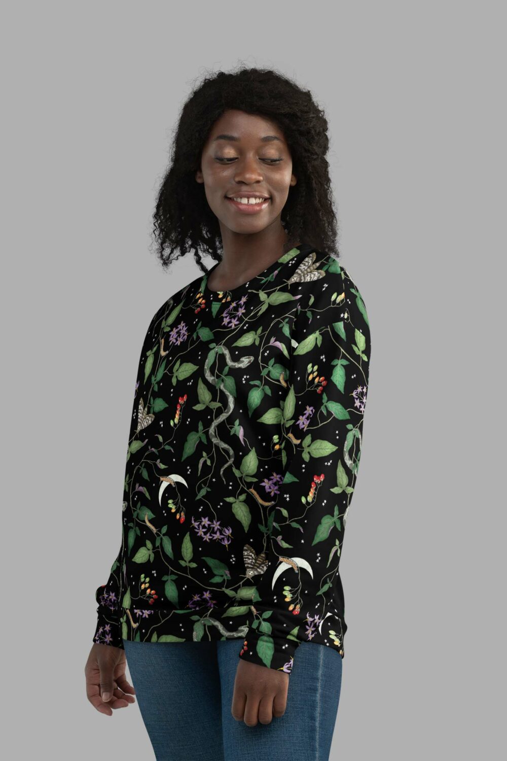 cosmic drifters nightshade print sweater side