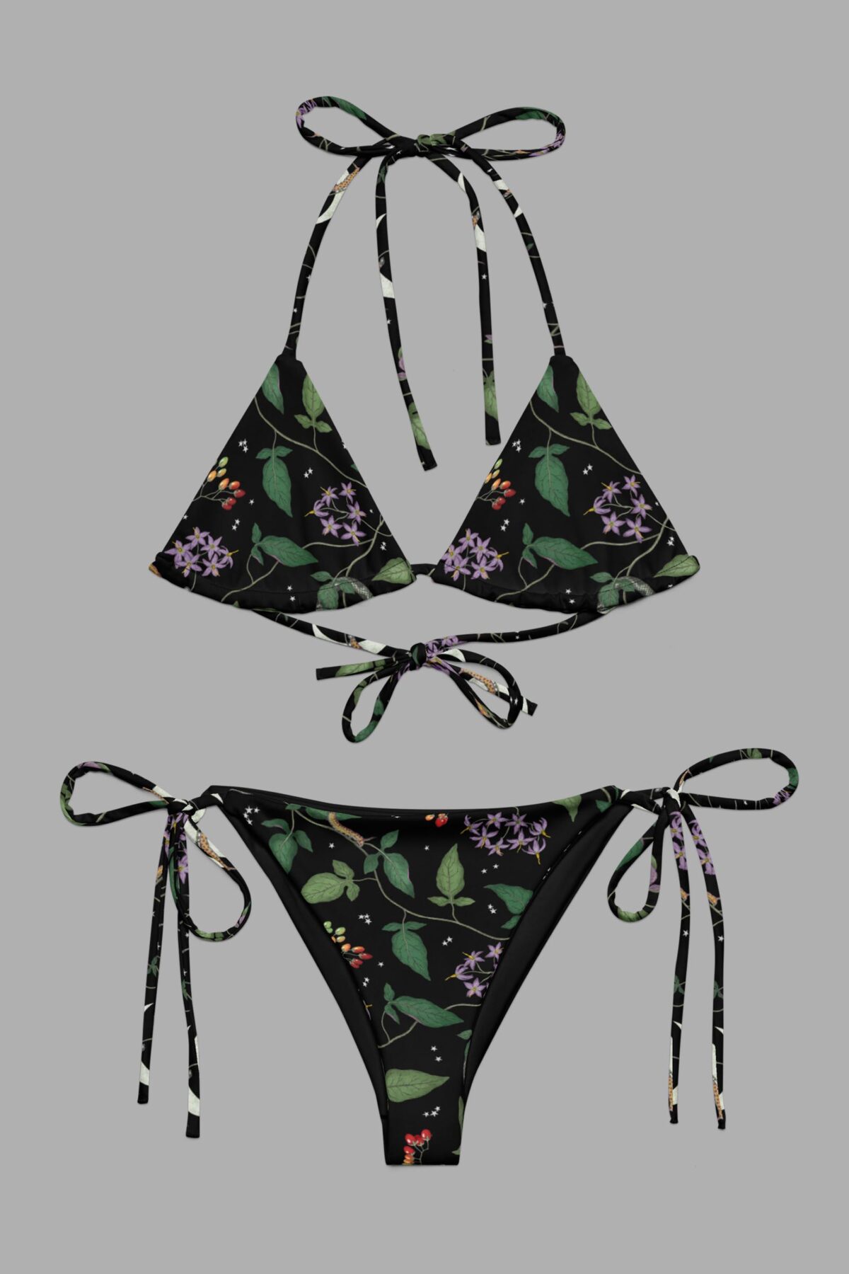 cosmic drifters nightshade print triangle bikini front2