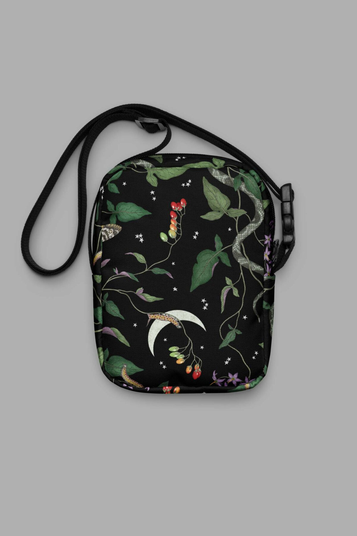 cosmic drifters nightshade print utility crossbody bag 3