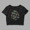 cosmic drifters nightshade print womens crop tee black front