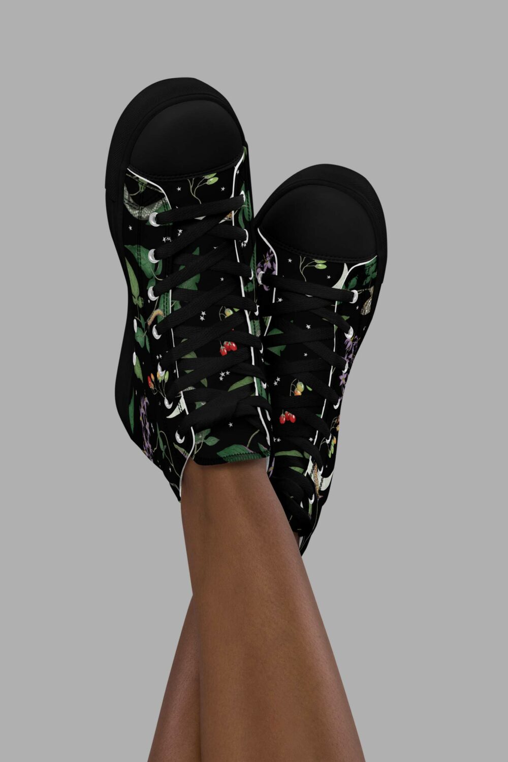 cosmic drifters nightshade print womens high top canvas shoes 2