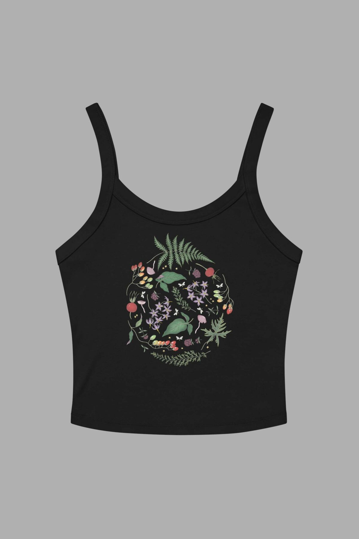 nightshade print women’s micro rib tank top