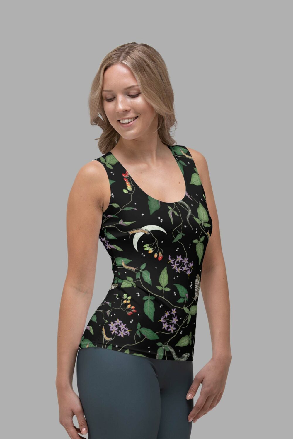 cosmic drifters nightshade print womens tank top side