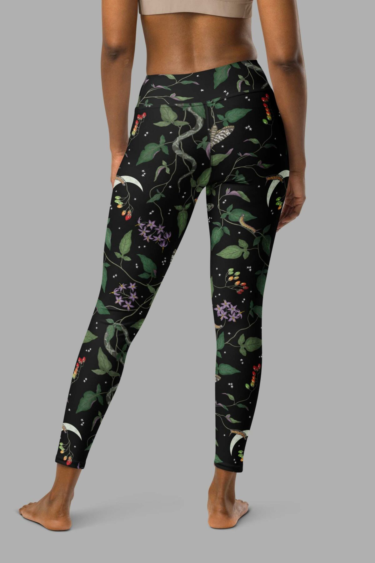 cosmic drifters nightshade print yoga leggings back