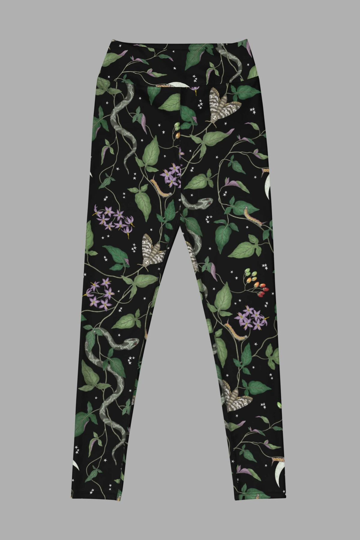 cosmic drifters nightshade print yoga leggings flat