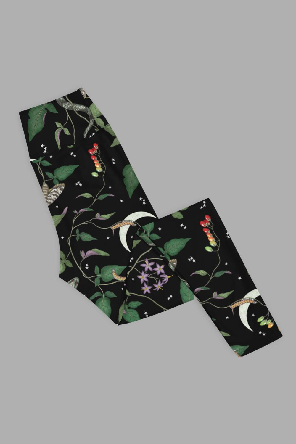 cosmic drifters nightshade print yoga leggings folded