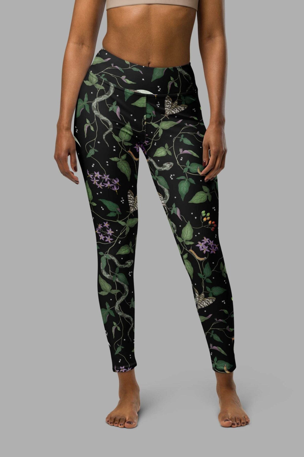 cosmic drifters nightshade print yoga leggings front