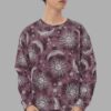 cosmic drifters pink suns moons print sweater front