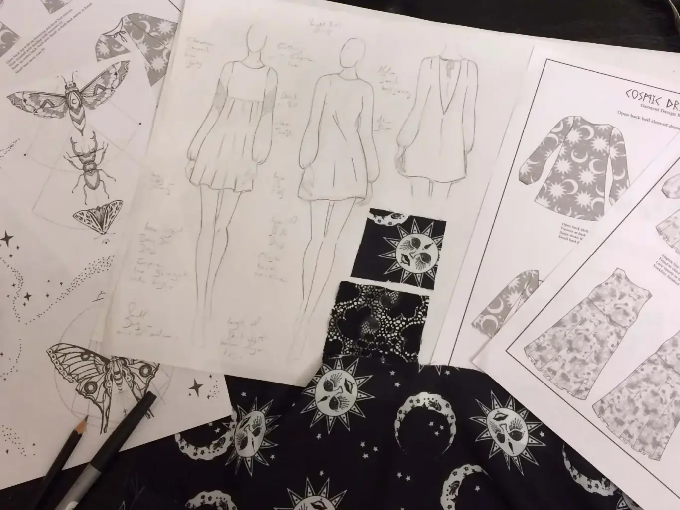 cosmic drifters print garment design