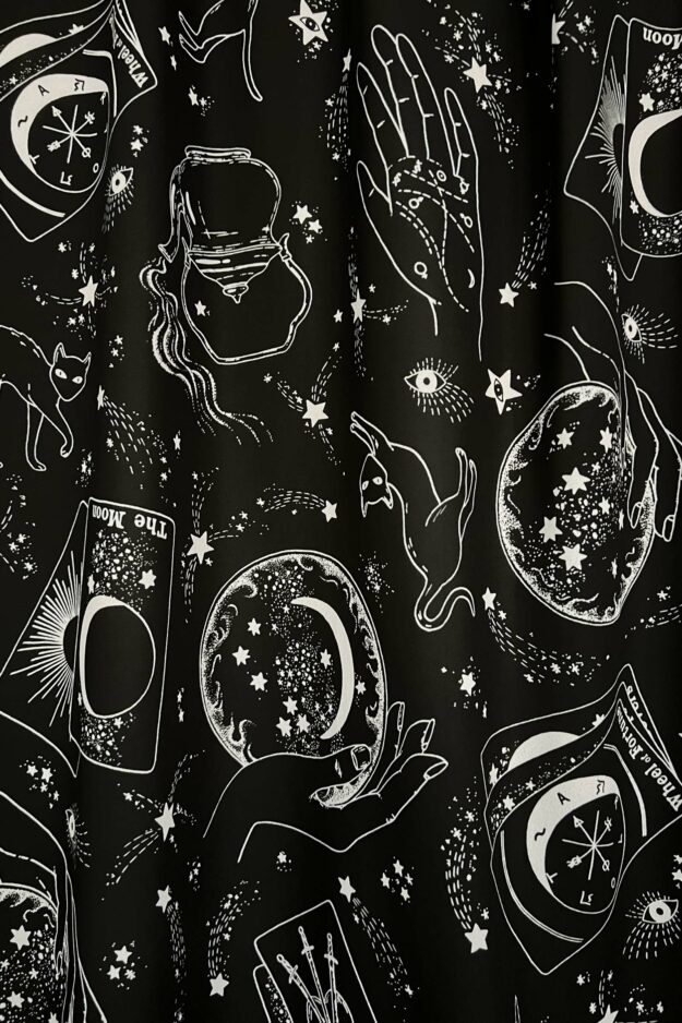 cosmic drifters printed travelling carnival fabric