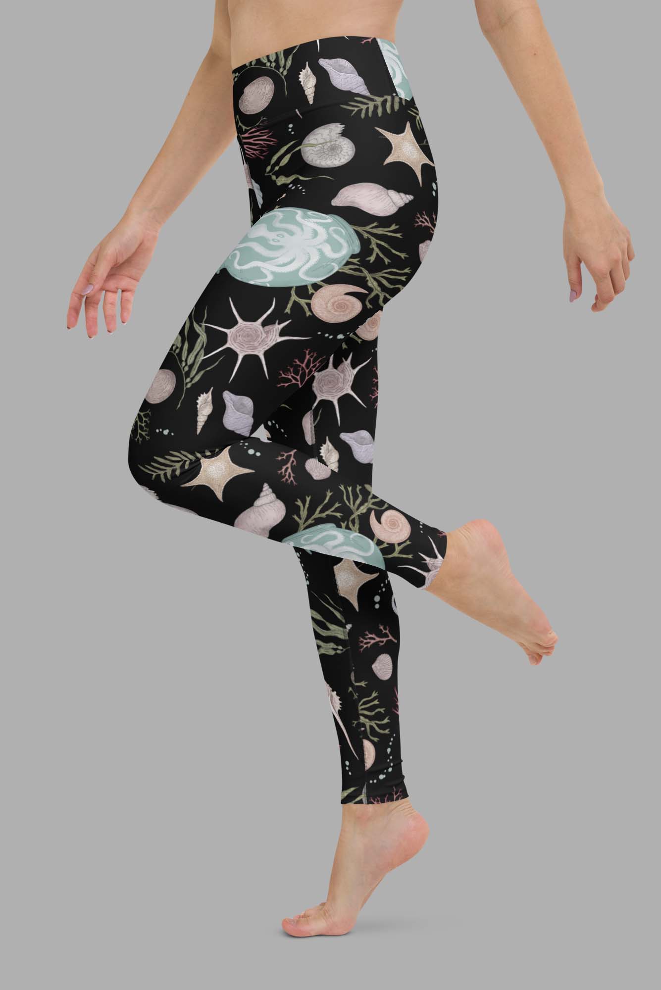 Sea Witch Print Yoga Leggings, XS-XL - Cosmic Drifters